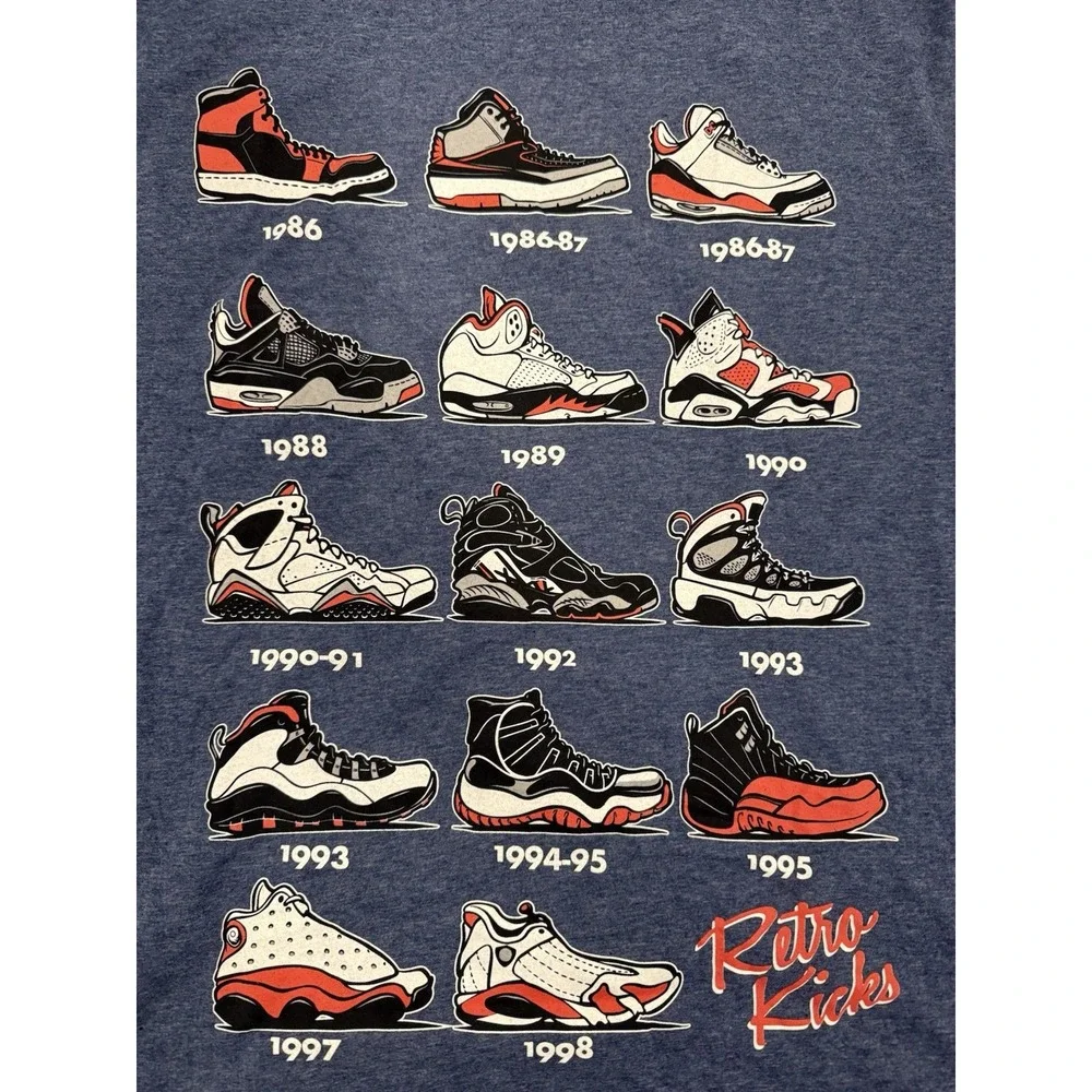 Authentic Classics Rare Retro Kicks Air Jordan History 2XL Shirt XXL Blue NWOT